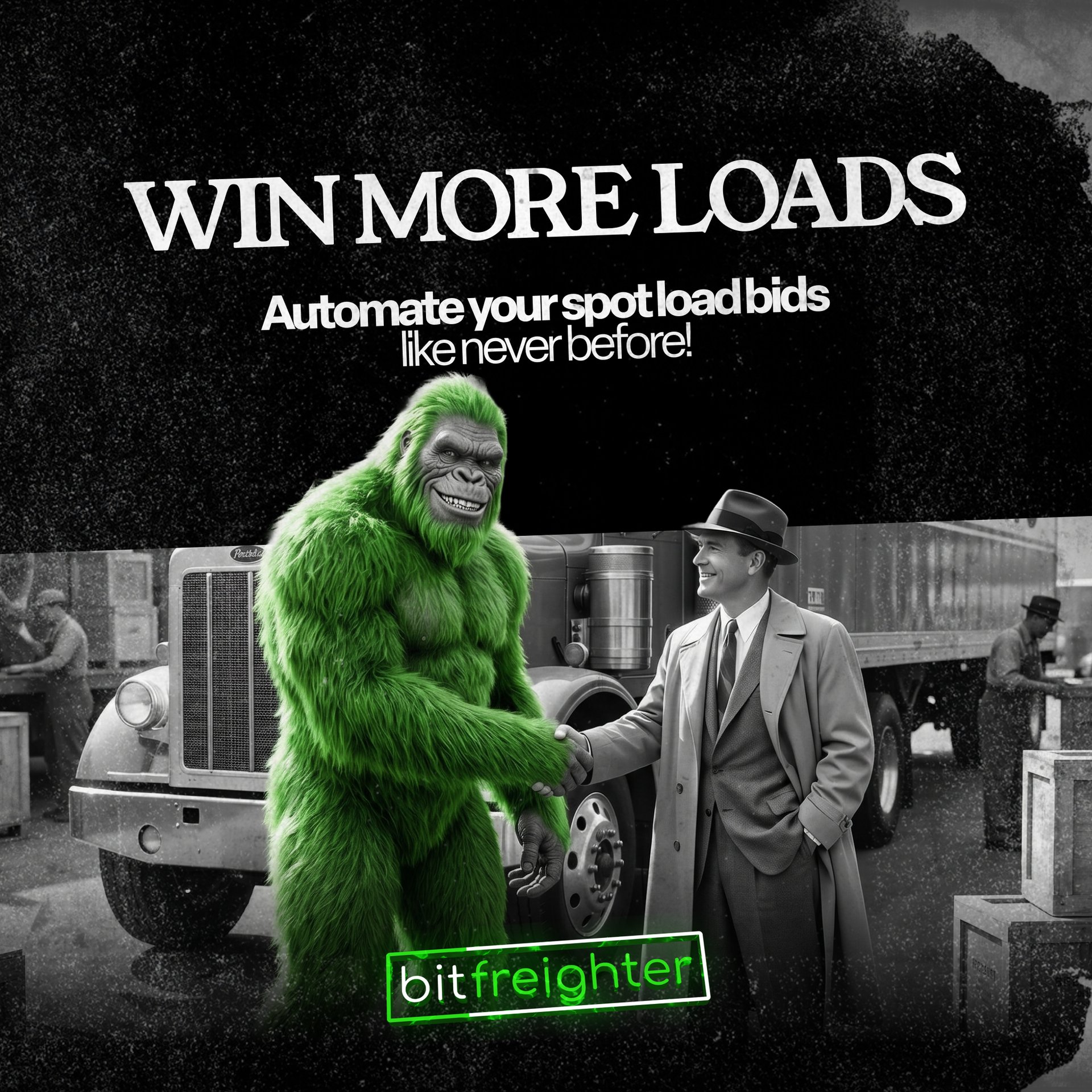 Big Freighto in situ, campaign graphic